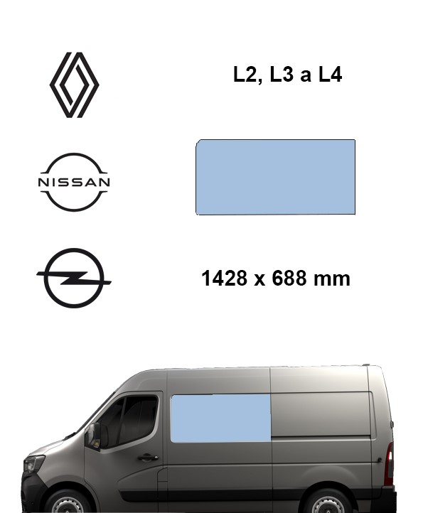 Bo�n� �av� pevn� okno L2, L3 a L4 | Renault Master / Nissan Interstar  Opel Movano
