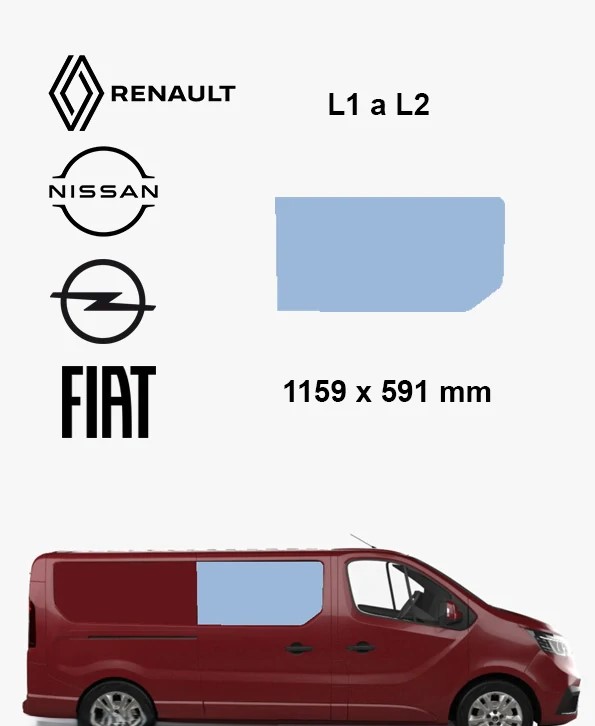 Bo�n� prav� pevn� okno  L1 a L2 | Renault Trafic X82, Opel Vivaro B, Fiat Talento