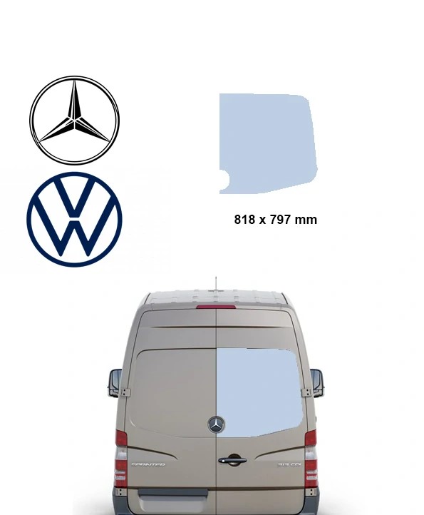 Prav� pevn� okno kr�dlov�ch dver� - lepen� Mercedes-Benz Sprinter NCV3 / Volkswagen Crafter 2E/L3T