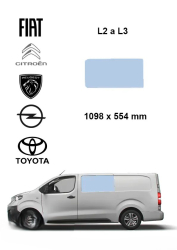 Bo�n� predn�  �av�  pevn� okno L2, L3 | Citroen Jumpy / Peugeot Expert / Fiat Scudo / Opel Vivaro / Toyota Proace