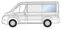 Bo�n� zadn� �av� pevn� okno  JUMPER BOXER DUCATO MOVANO TOYOTA PROACE MAX 8m3, d�ka L1