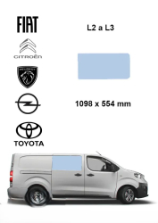 Bo�n� predn� prav� pevn� okno L2, L3 | Citroen Jumpy / Peugeot Expert / Fiat Scudo / Opel Vivaro / Toyota Proace