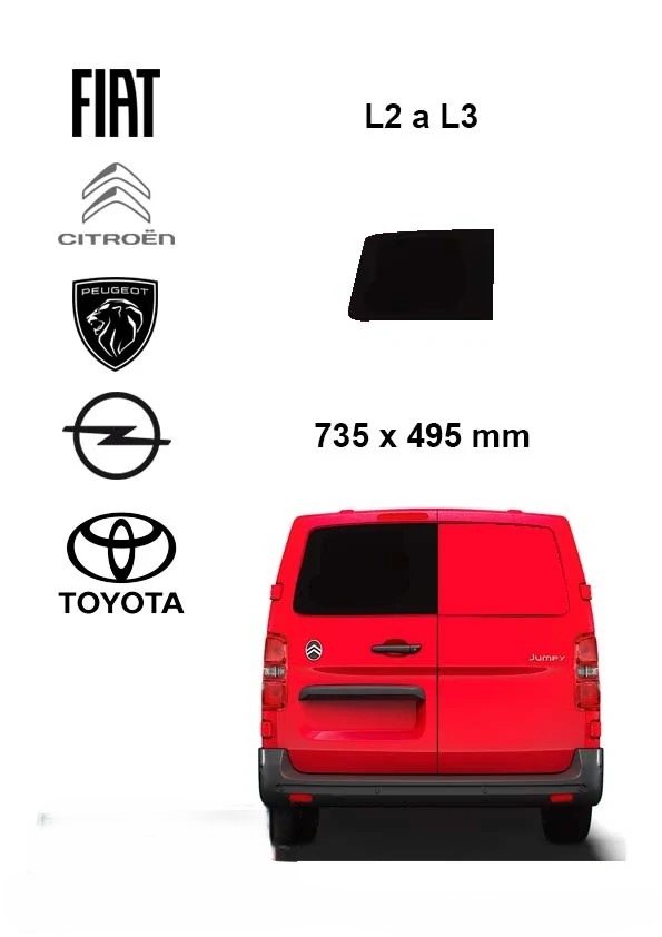 �av� pevn� okno kr�dlov�ch dver� | Citroen Jumpy / Peugeot Expert / Fiat Scudo / Opel Vivaro / Toyota Proace