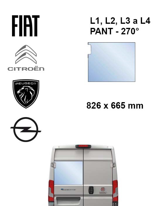 �av� pevn� okno kr�dlov�ch dver� - Citroen Jumper / Peugeot Boxer / Fiat Ducato / Opel Movano (L1H1-L4H3) | 270�